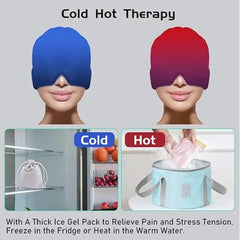 Instant Relief Migraine & Headache Cap – Reusable Hot & Cold Gel Therapy Wrap