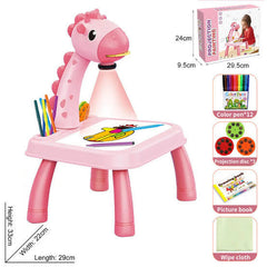 Kids Projection Drawing Board – LED Projector Painting & Writing Table