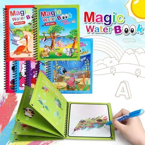 Magic Water Drawing Coloring Book – Reusable Mess Free Painting Book for Kids Learning & Fun