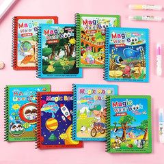 Magic Water Drawing Coloring Book – Reusable Mess Free Painting Book for Kids Learning & Fun