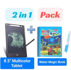 Magic Water Drawing Coloring Book – Reusable Mess Free Painting Book for Kids Learning & Fun