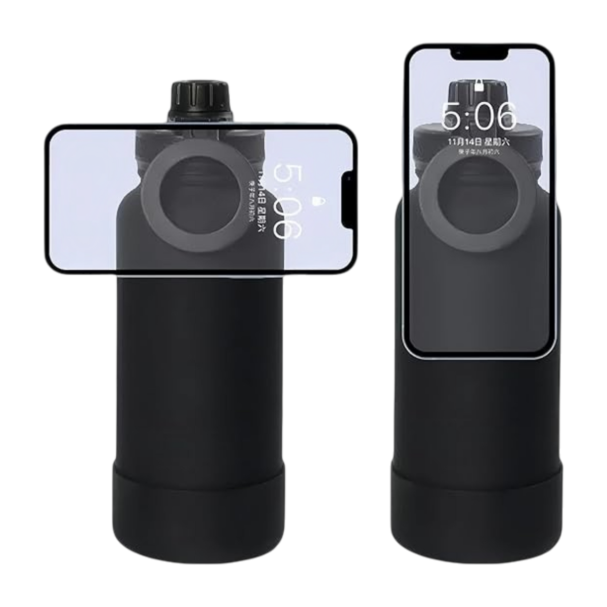 40 oz Magnetic Sports Water Bottle with 360° Rotating Phone Holder & Tripod Ring