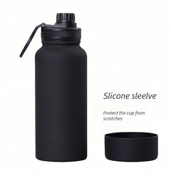 40 oz Magnetic Sports Water Bottle with 360° Rotating Phone Holder & Tripod Ring