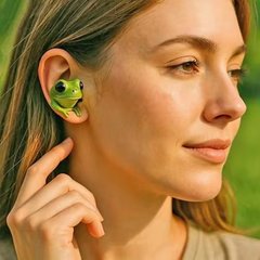 Cute Frog TWS Wireless Earbuds – 3D Animal Design In-Ear Bluetooth Headphones with Charging Case