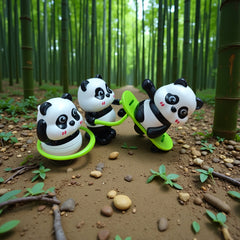 3PCS Wind-Up Panda Toy Set – Cute Clockwork Walking, Skating & Jumping Panda Toys for Kids