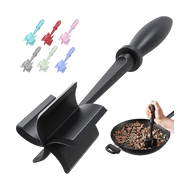 Meat Chopper & Hamburger Grinder – Heat-Resistant Nylon Ground Beef Masher, Black