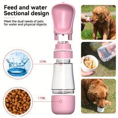 Portable Dog Water Bottle – Pet Travel Water & Food Dispenser Cup for Outdoor Walking & Feeding