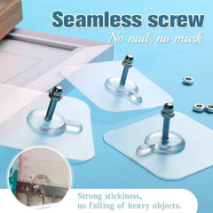 Punch Free Screw Stickers – Strong Adhesive Wall Hooks for No Drill Mounting