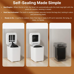 Royal Bin Smart Self-Sealing Automatic Trash Can – Touchless Motion Sensor Waste Bin with Self-Sealing Lid