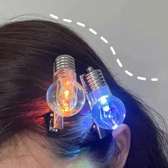 LED Luminous Bulb Hair Clip for Women & Girls – Funny Light-Up Party Hairpin Accessory