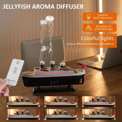 Creative Train Aroma Diffuser – Ultrasonic Cool Mist Humidifier with Dual Spray, LED Light & Remote Control