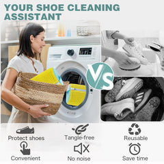 Shoe Washing Machine Bag – Reusable Laundry Bag for Sneakers with Microfiber & Zipper (Yellow)