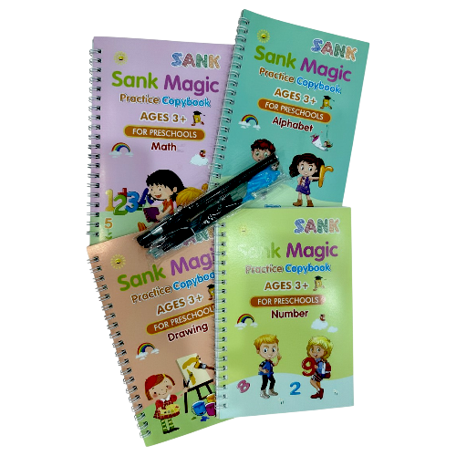 Sank Magic Calligraphy Practice Books – Reusable Handwriting & Tracing Set for Kids Learning