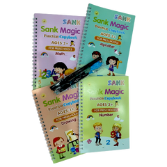 Sank Magic Calligraphy Practice Books – Reusable Handwriting & Tracing Set for Kids Learning