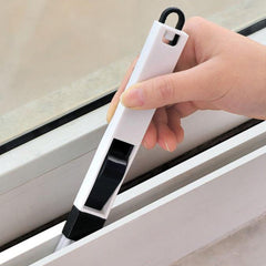 Window Groove Cleaning Brush with Dustpan – Crevice & Air Conditioner Track Cleaning Tool