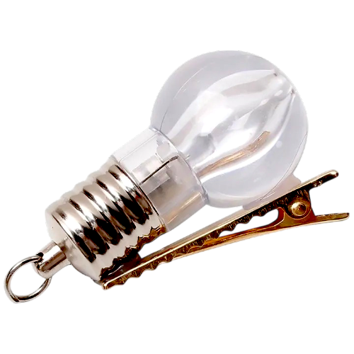LED Luminous Bulb Hair Clip for Women & Girls – Funny Light-Up Party Hairpin Accessory
