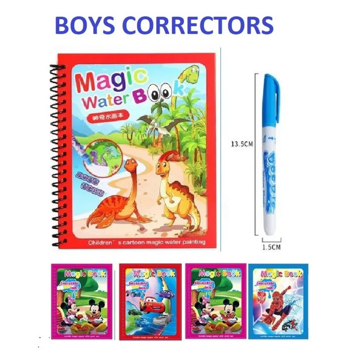 Magic Water Drawing Book for Kids – Reusable Coloring Doodle Board with Magic Water Pen