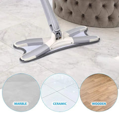 X-Type Flat Floor Mop with Microfiber Cloth – 360°