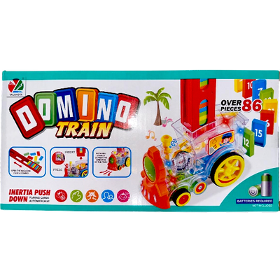 Automatic Domino Train Toy Set – Over 86 pcs Brick Laying Stacking Toy for Kids