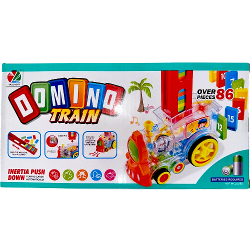 Automatic Domino Train Toy Set – Over 86 pcs Brick Laying Stacking Toy for Kids