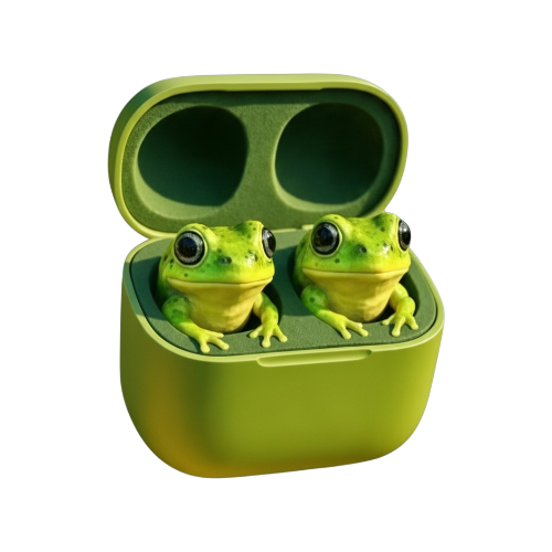 Cute Frog TWS Wireless Earbuds – 3D Animal Design In-Ear Bluetooth Headphones with Charging Case