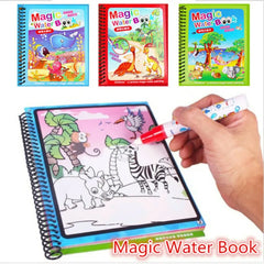 Magic Water Drawing Book for Kids – Reusable Coloring Doodle Board with Magic Water Pen