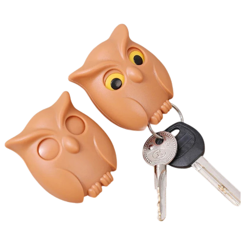 3PCS Owl Key Holder Wall Hooks – Automatic Open Close Eyes Key Rack for Home Decor & Organization