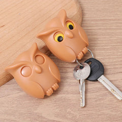 3PCS Owl Key Holder Wall Hooks – Automatic Open Close Eyes Key Rack for Home Decor & Organization
