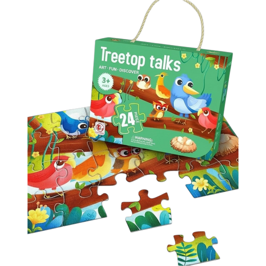 Treetop Talks 24-Piece Jigsaw Puzzle – Educational Puzzle Game for Kids