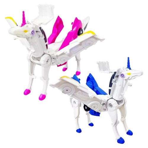 2-in-1 Transform Unicorn Car Toy – Magnetic Vehicle Figurine for Kids, Convertible Unicorn & Car Playset